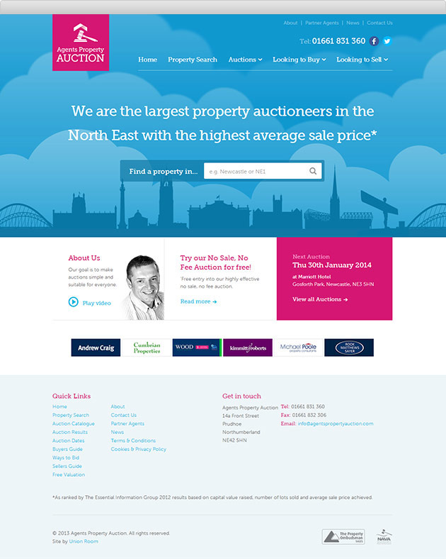 Agents Property Auction site UR  Design Newcastle
