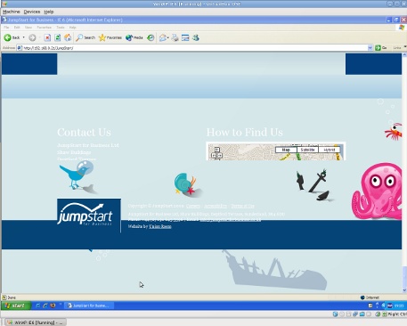 JumpStart Contact Page in IE6